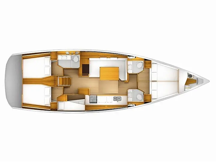 Sun Odyssey 519 -  5 cabs - Layout image