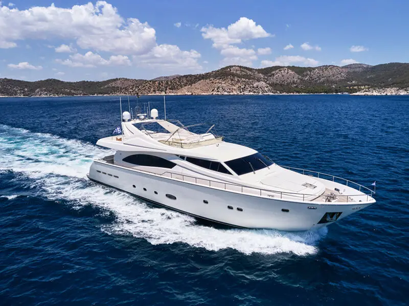 Estia Yi | Ferretti 880 | 4-Cabin Deluxe Motor Yacht | Bodrum Charter | Booktheboat 